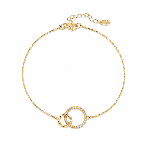 Pulseira de Prata Dourada com Argolas
