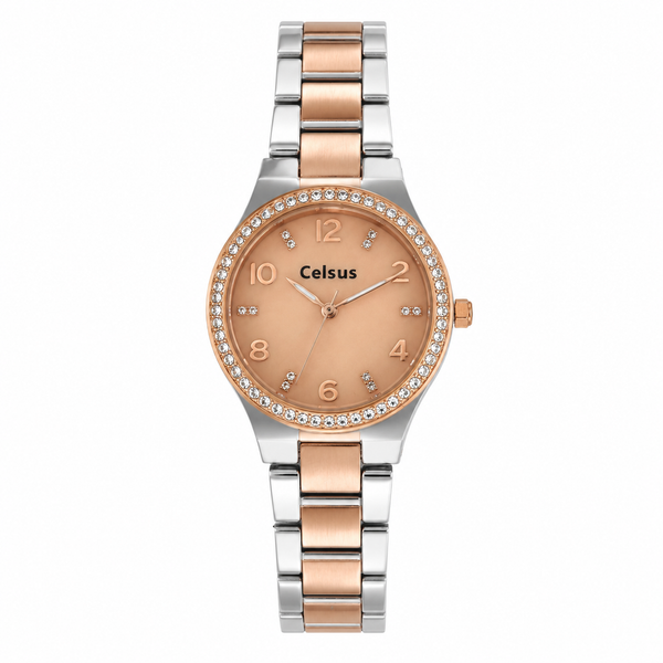 Relógio Feminino com Zircónias e Mostrador Rosa